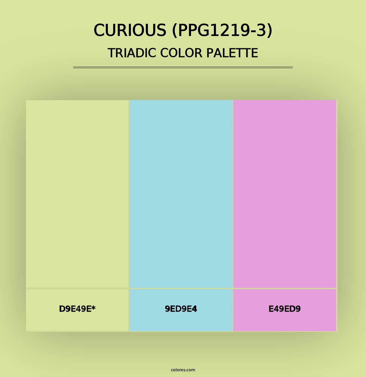 Curious (PPG1219-3) - Triadic Color Palette