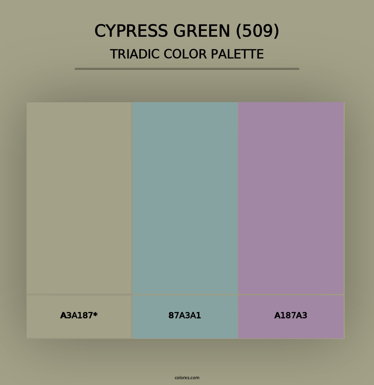 Cypress Green (509) - Triadic Color Palette