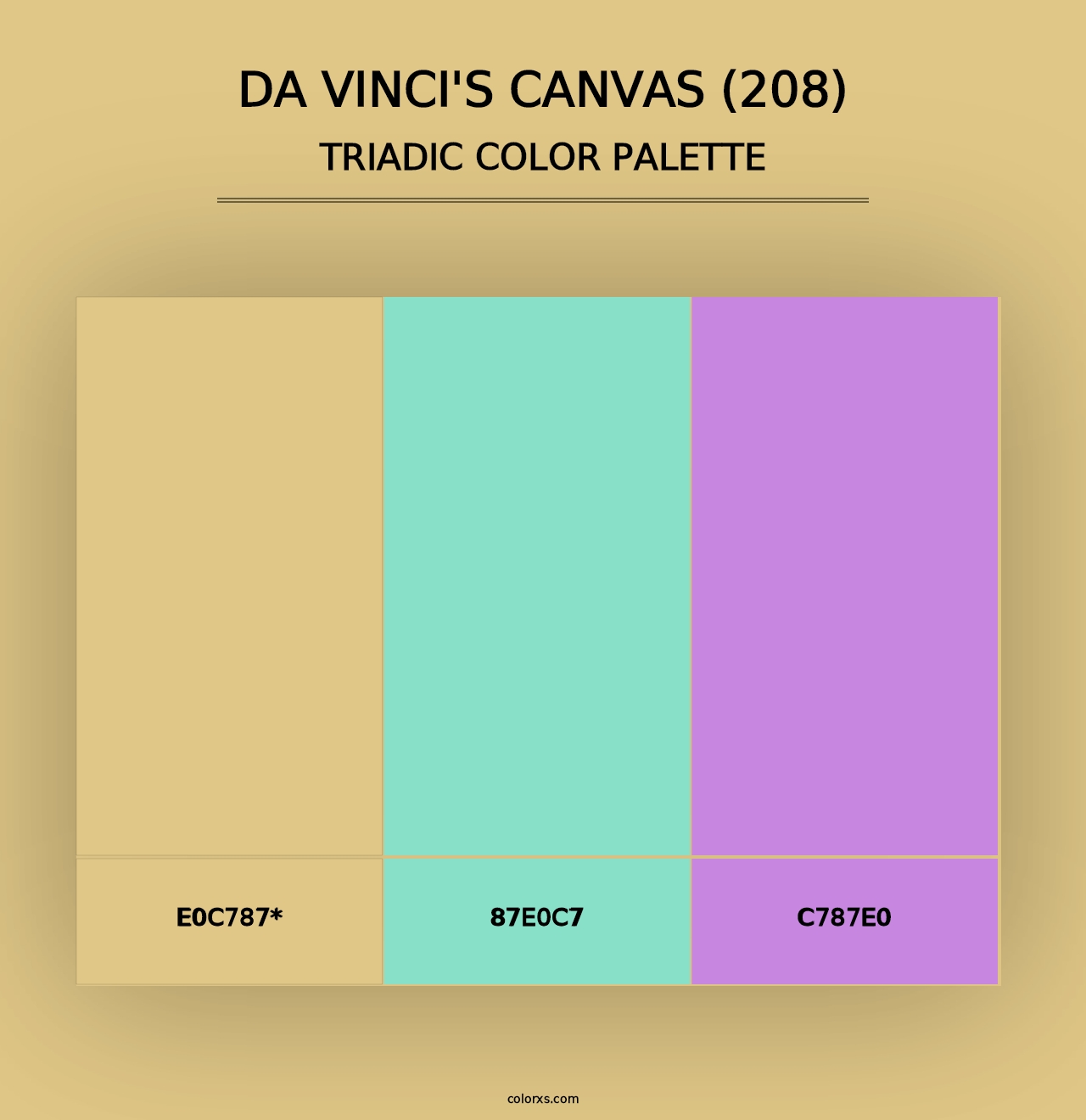 Da Vinci's Canvas (208) - Triadic Color Palette