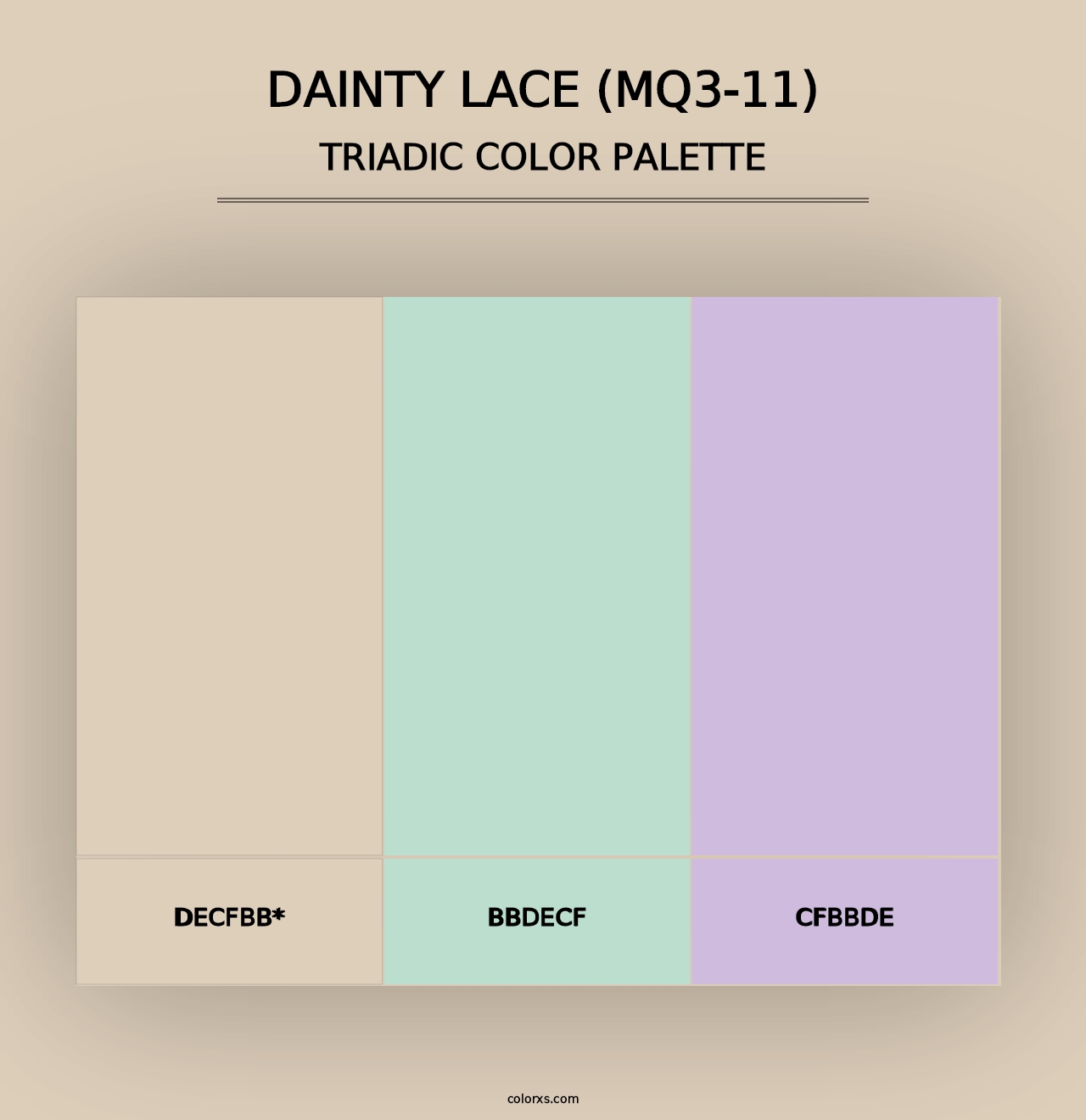 Dainty Lace (MQ3-11) - Triadic Color Palette