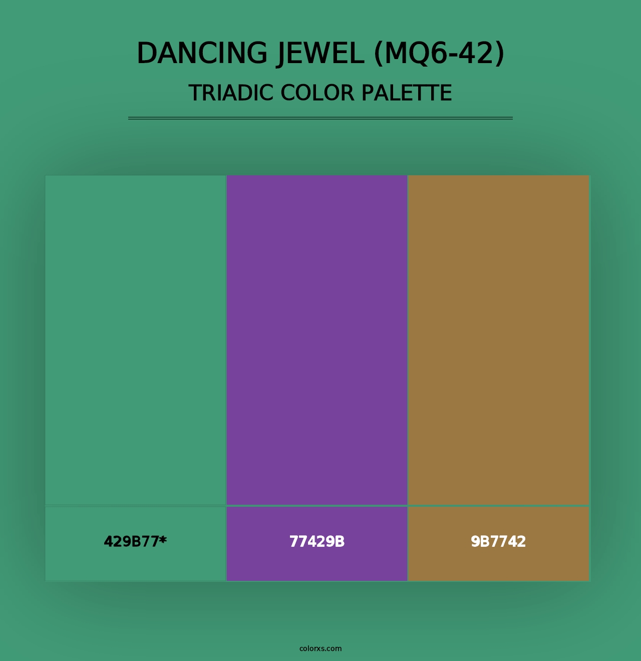 Dancing Jewel (MQ6-42) - Triadic Color Palette