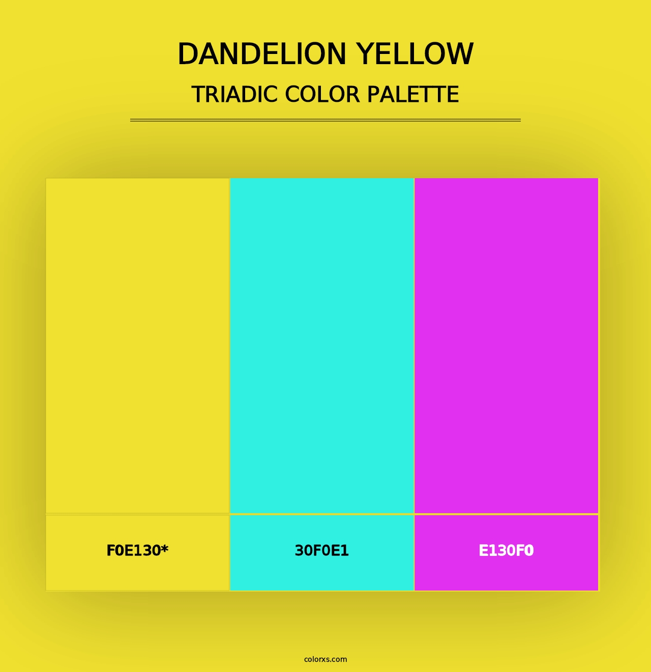 Dandelion Yellow - Triadic Color Palette