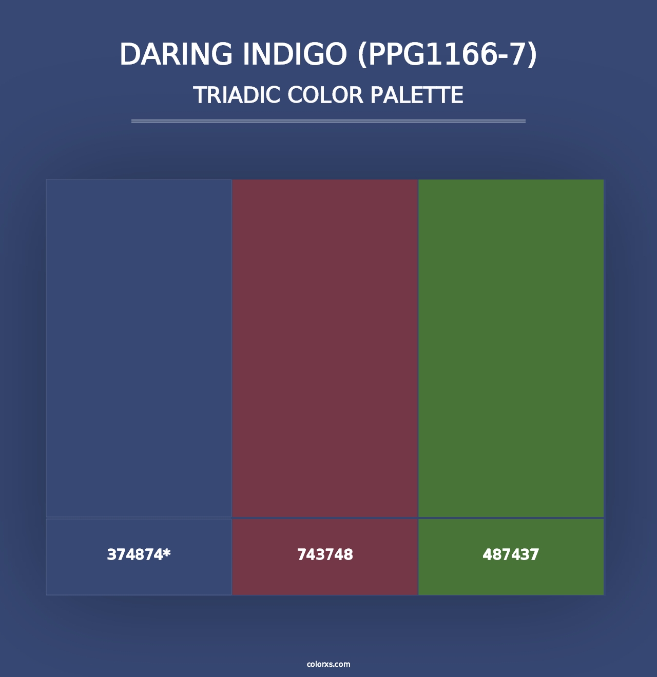 Daring Indigo (PPG1166-7) - Triadic Color Palette