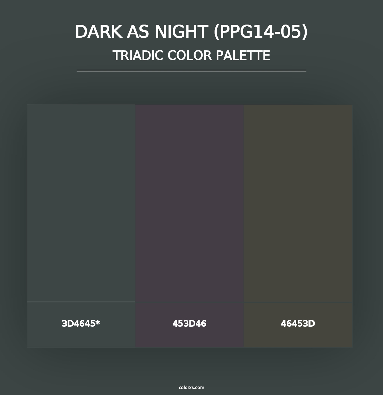 Dark As Night (PPG14-05) - Triadic Color Palette