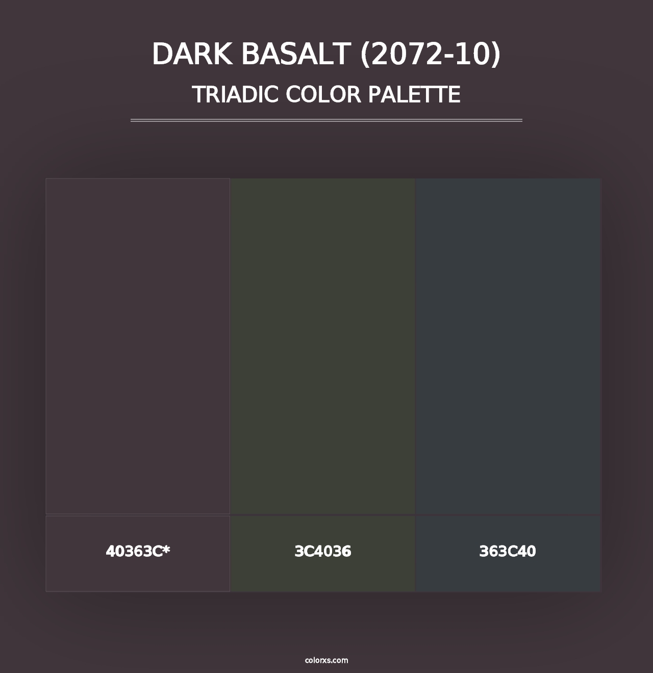 Dark Basalt (2072-10) - Triadic Color Palette