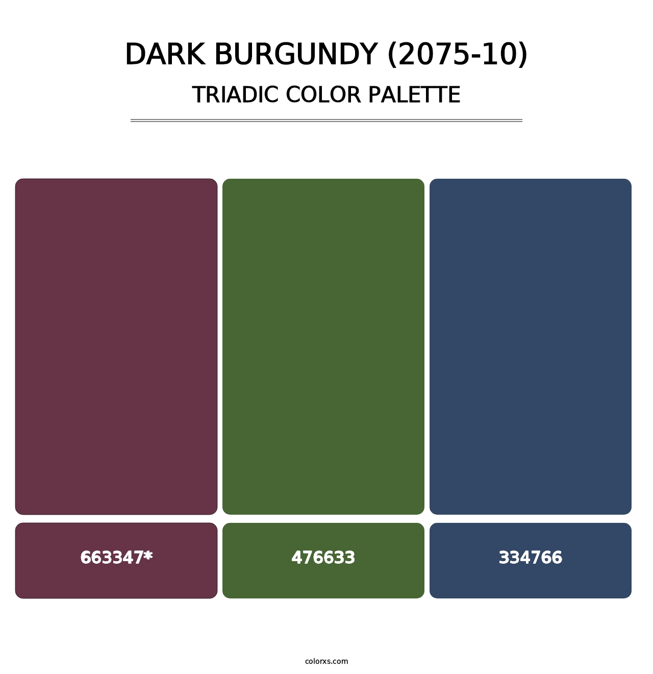 Dark Burgundy (2075-10) - Triadic Color Palette