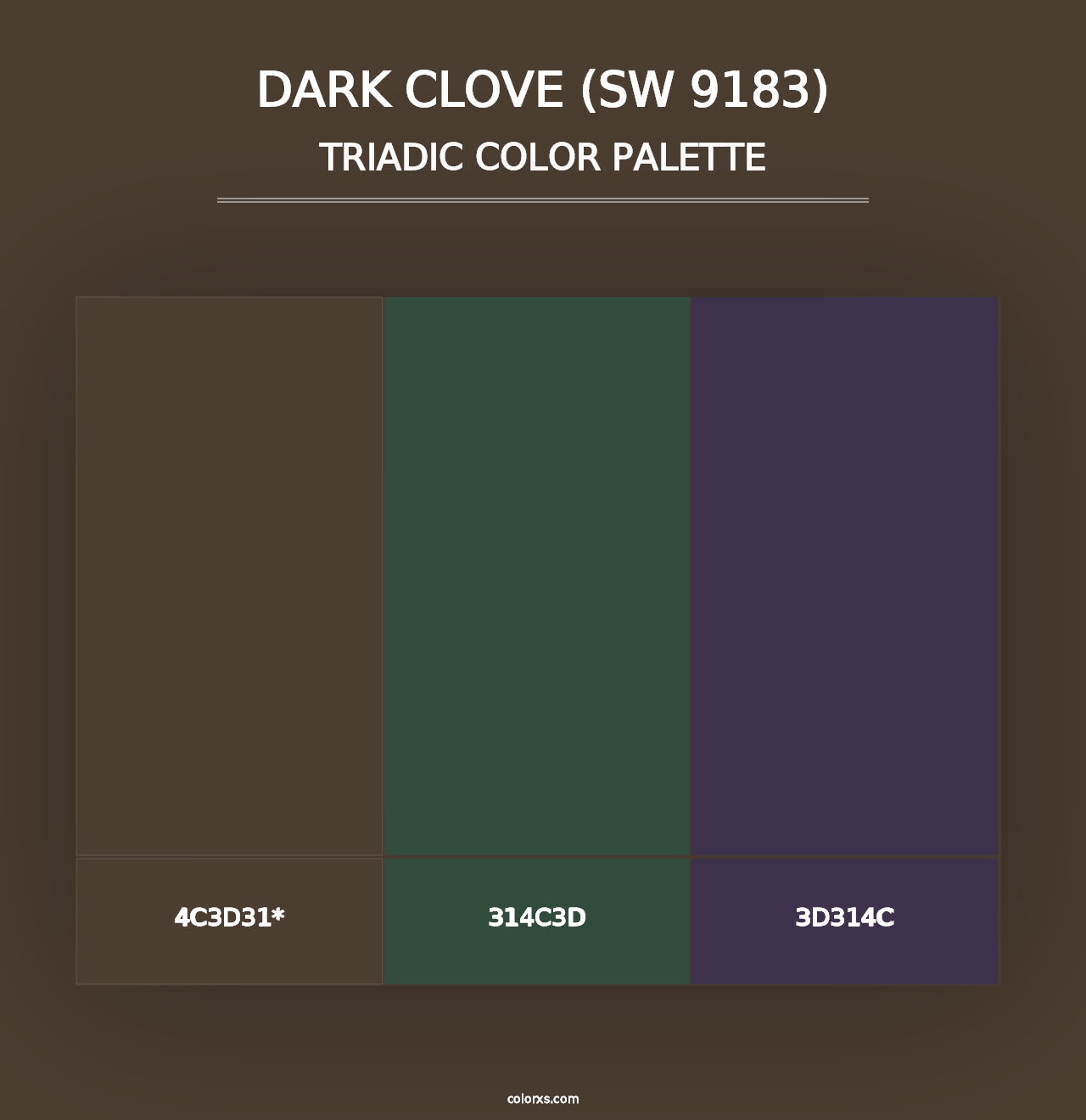 Dark Clove (SW 9183) - Triadic Color Palette