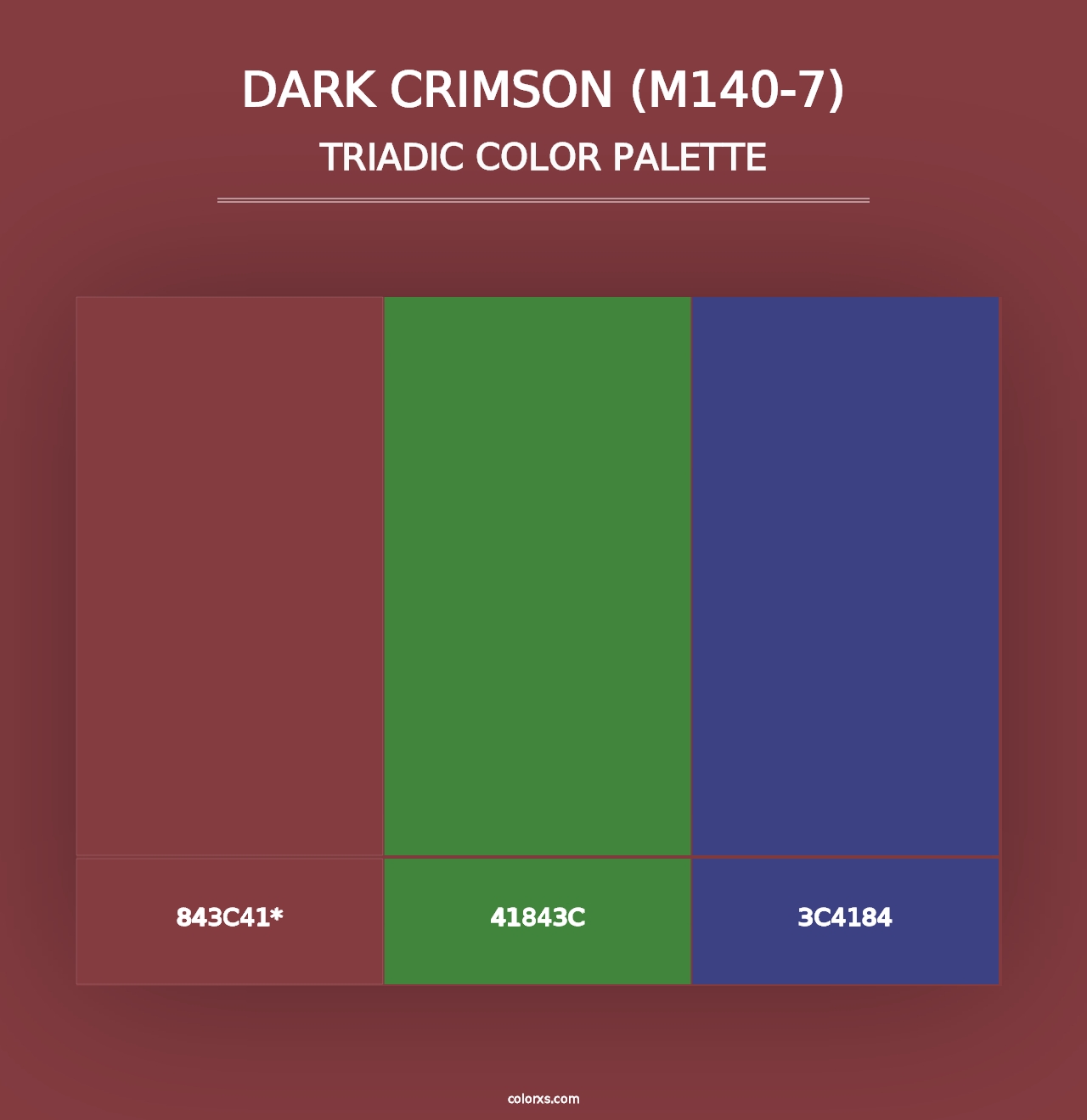 Dark Crimson (M140-7) - Triadic Color Palette