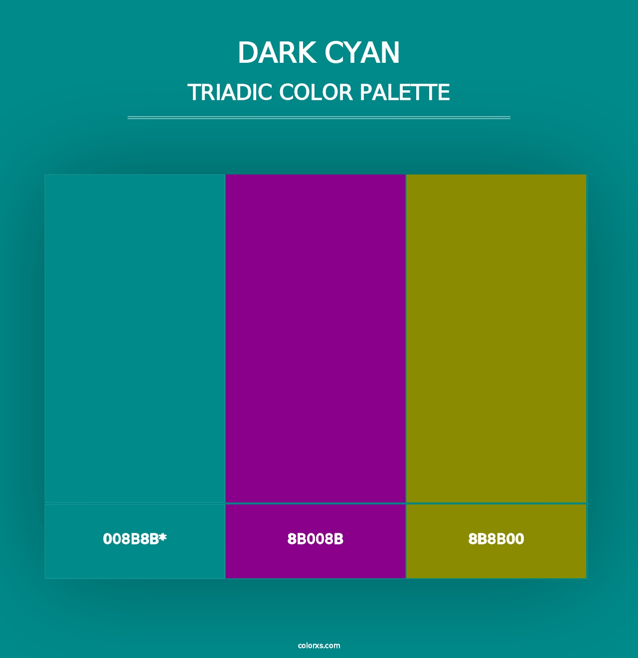 Dark Cyan - Triadic Color Palette