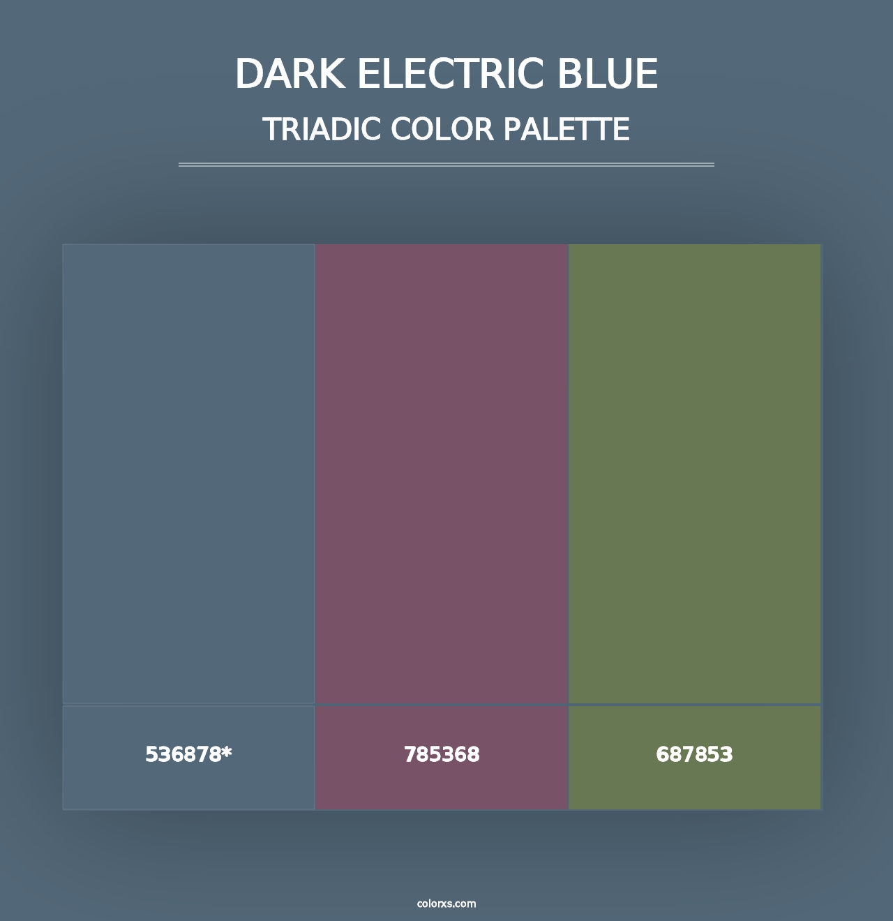 Dark Electric Blue - Triadic Color Palette