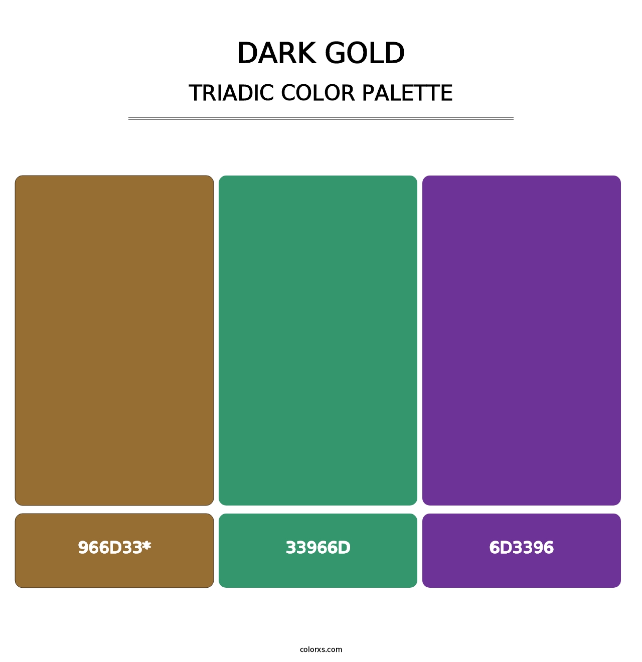 Dark Gold - Triadic Color Palette