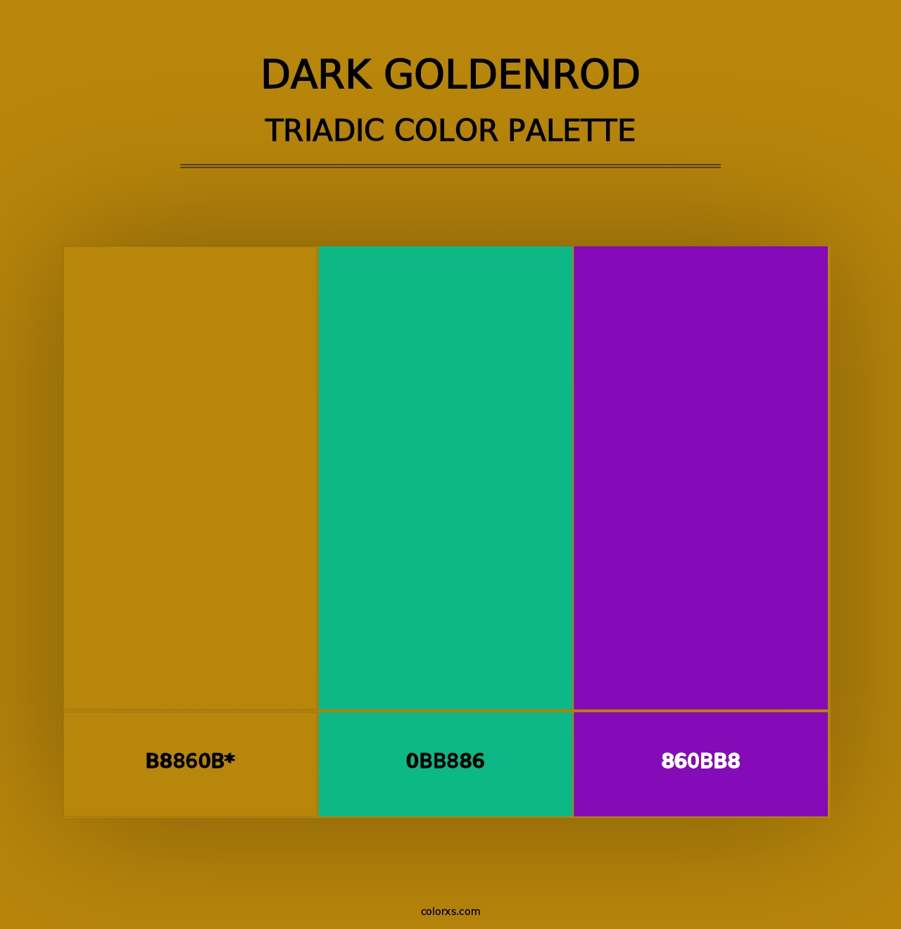 Dark Goldenrod - Triadic Color Palette