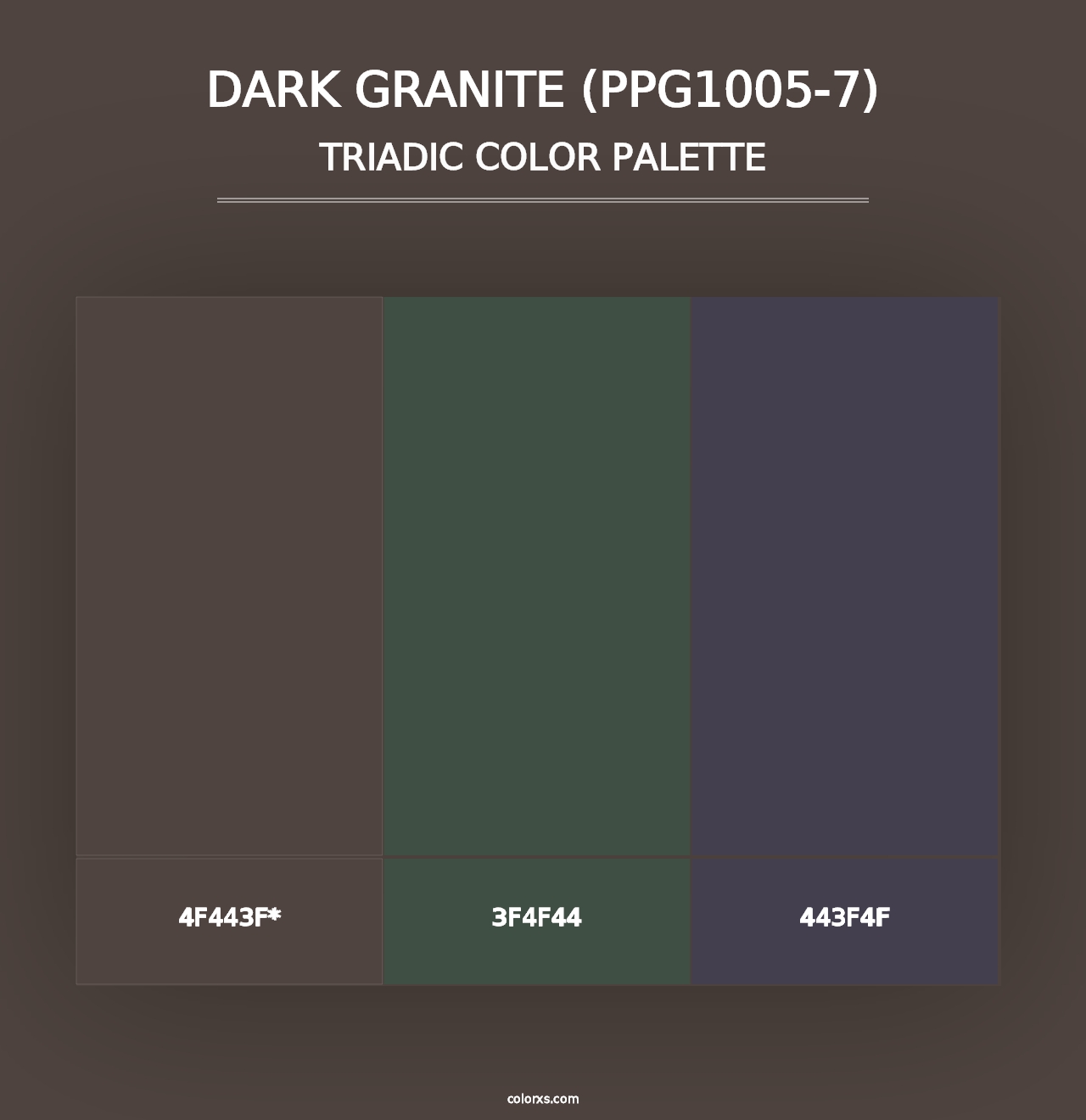 Dark Granite (PPG1005-7) - Triadic Color Palette