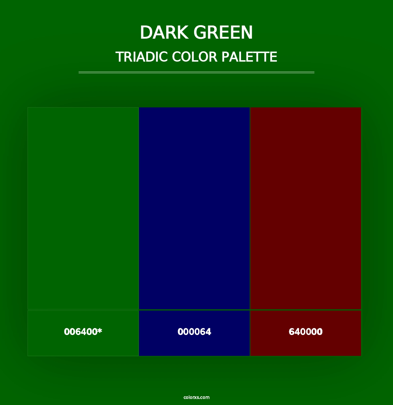 Dark Green - Triadic Color Palette