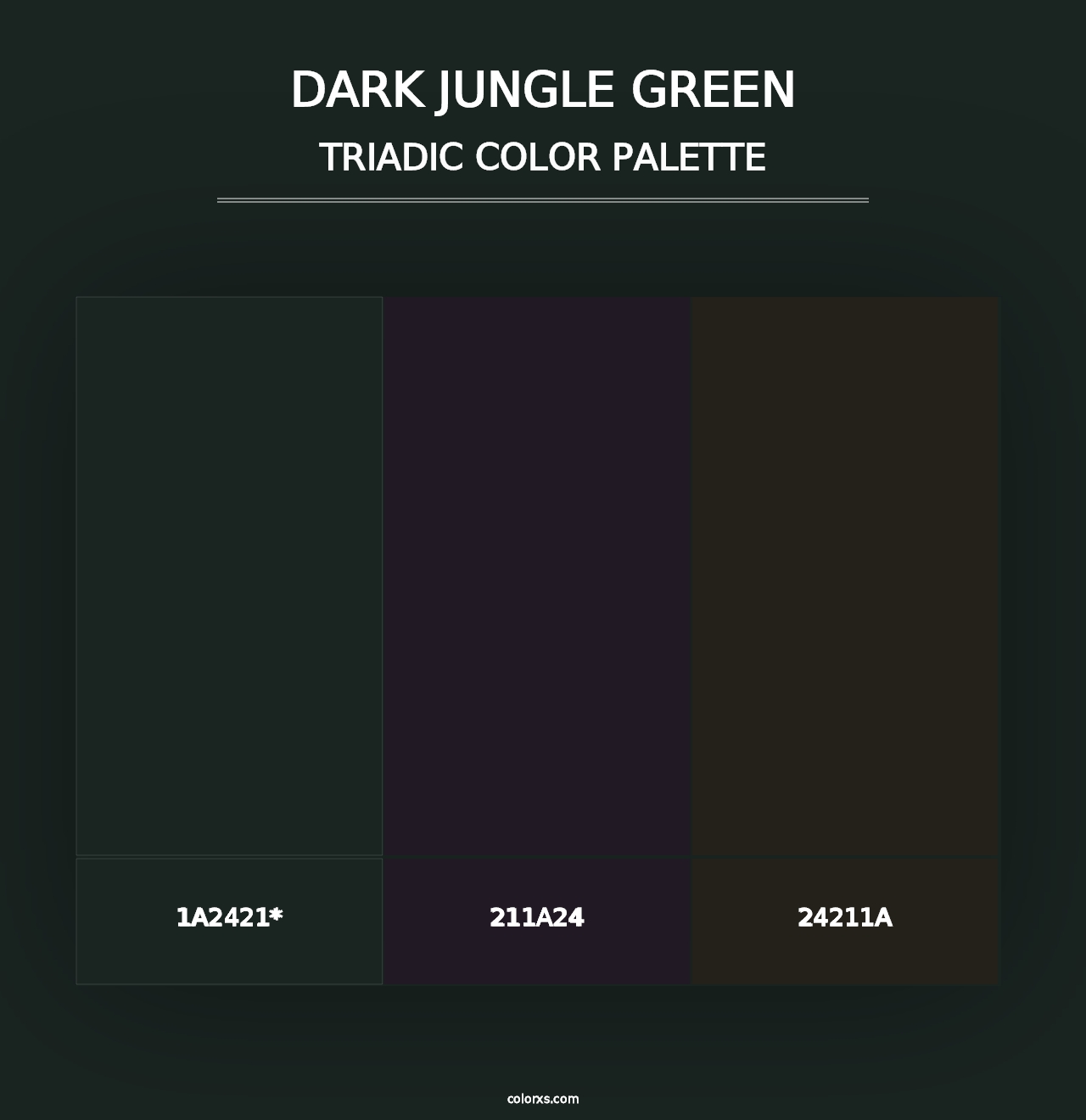 Dark Jungle Green - Triadic Color Palette