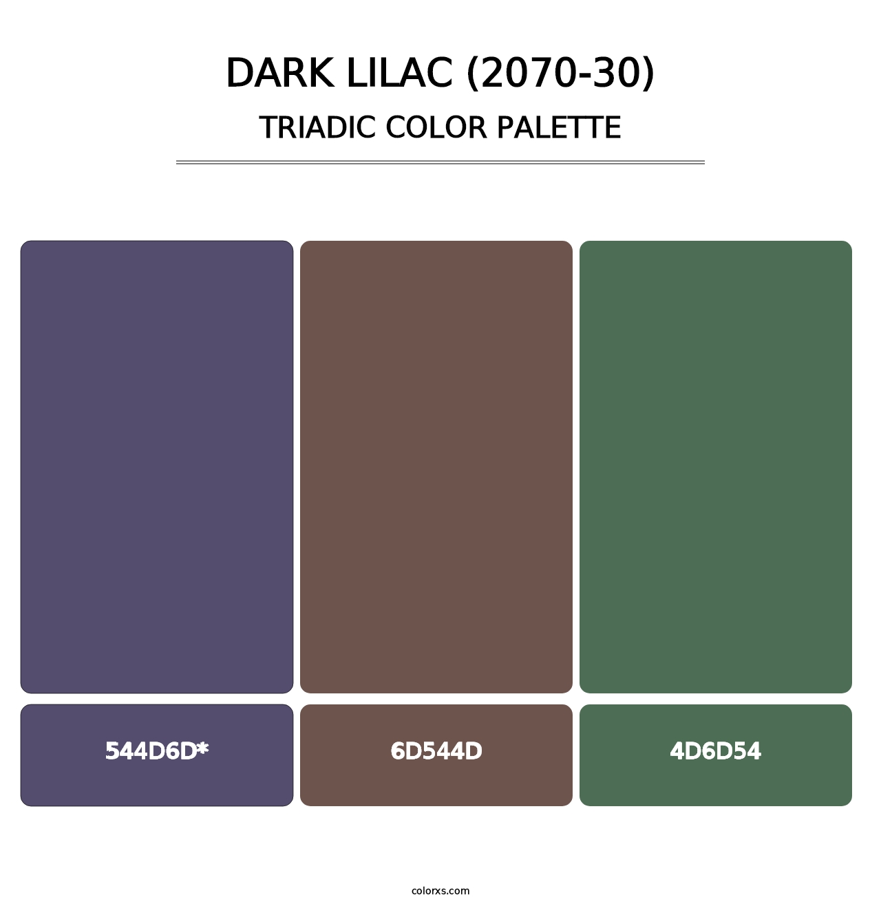 Dark Lilac (2070-30) - Triadic Color Palette