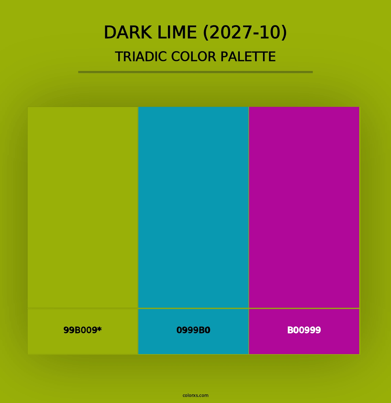 Dark Lime (2027-10) - Triadic Color Palette