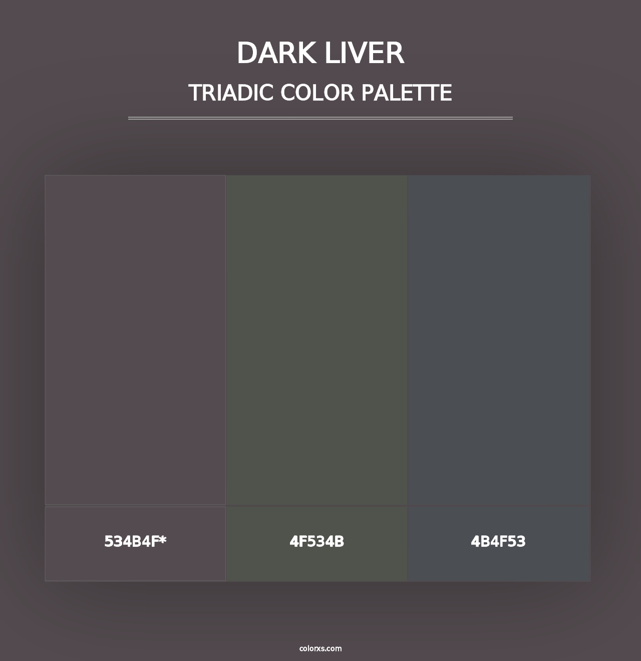 Dark Liver - Triadic Color Palette