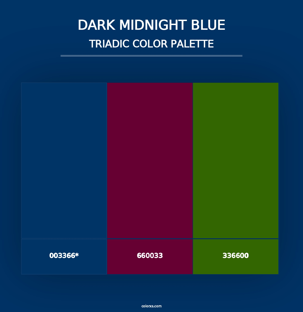 Dark Midnight Blue - Triadic Color Palette