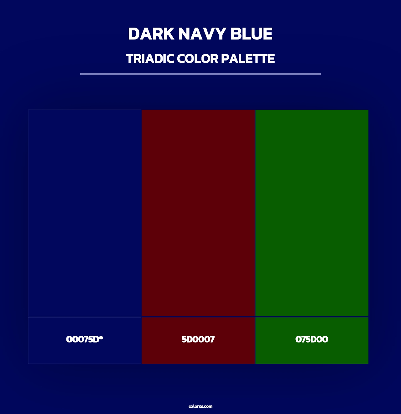 Dark Navy Blue - Triadic Color Palette