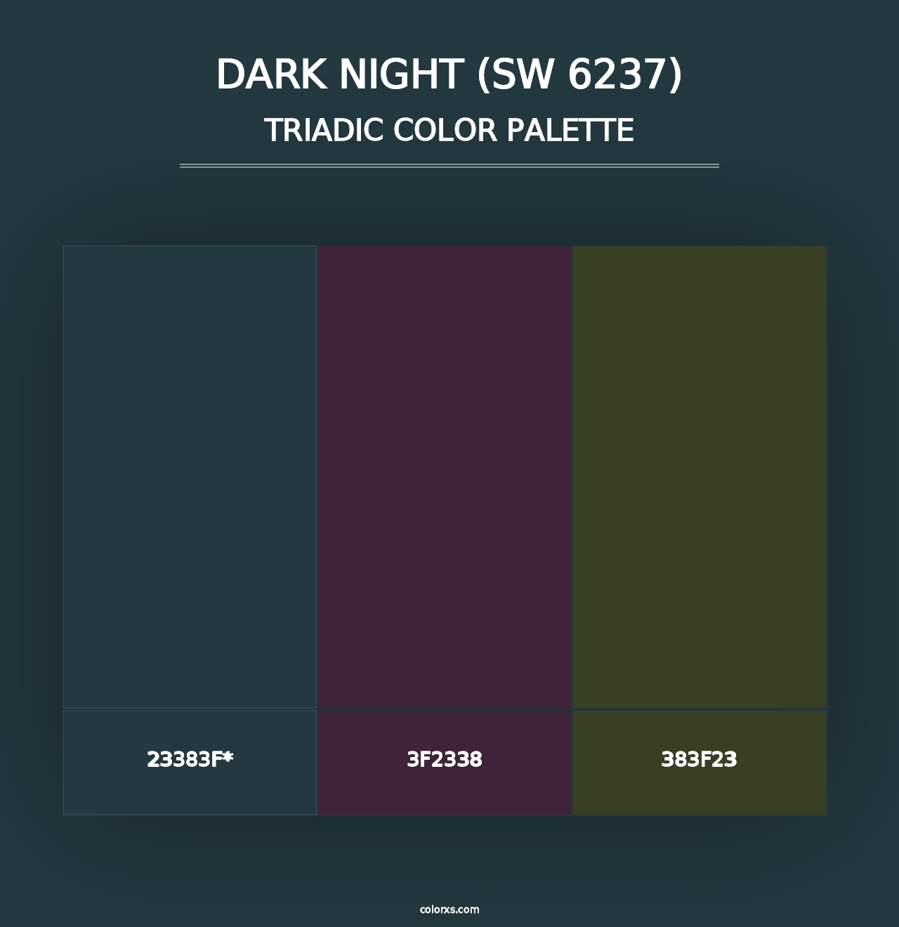 Dark Night (SW 6237) - Triadic Color Palette