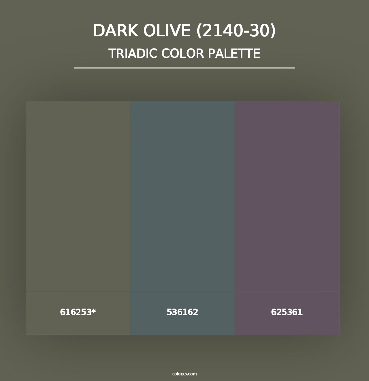 Dark Olive (2140-30) - Triadic Color Palette