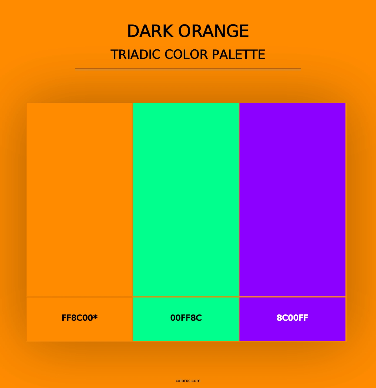 Dark Orange - Triadic Color Palette