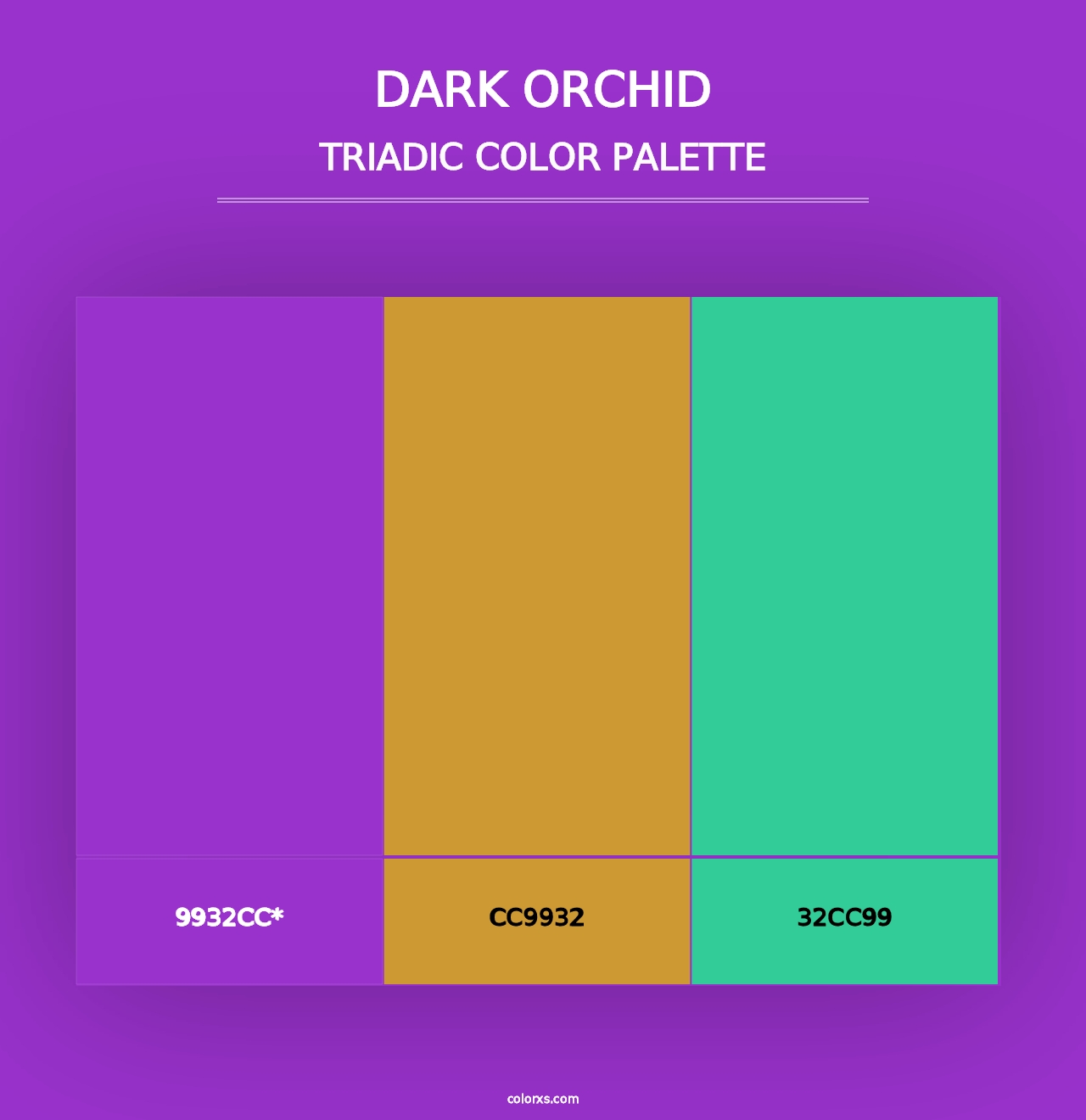 Dark Orchid - Triadic Color Palette