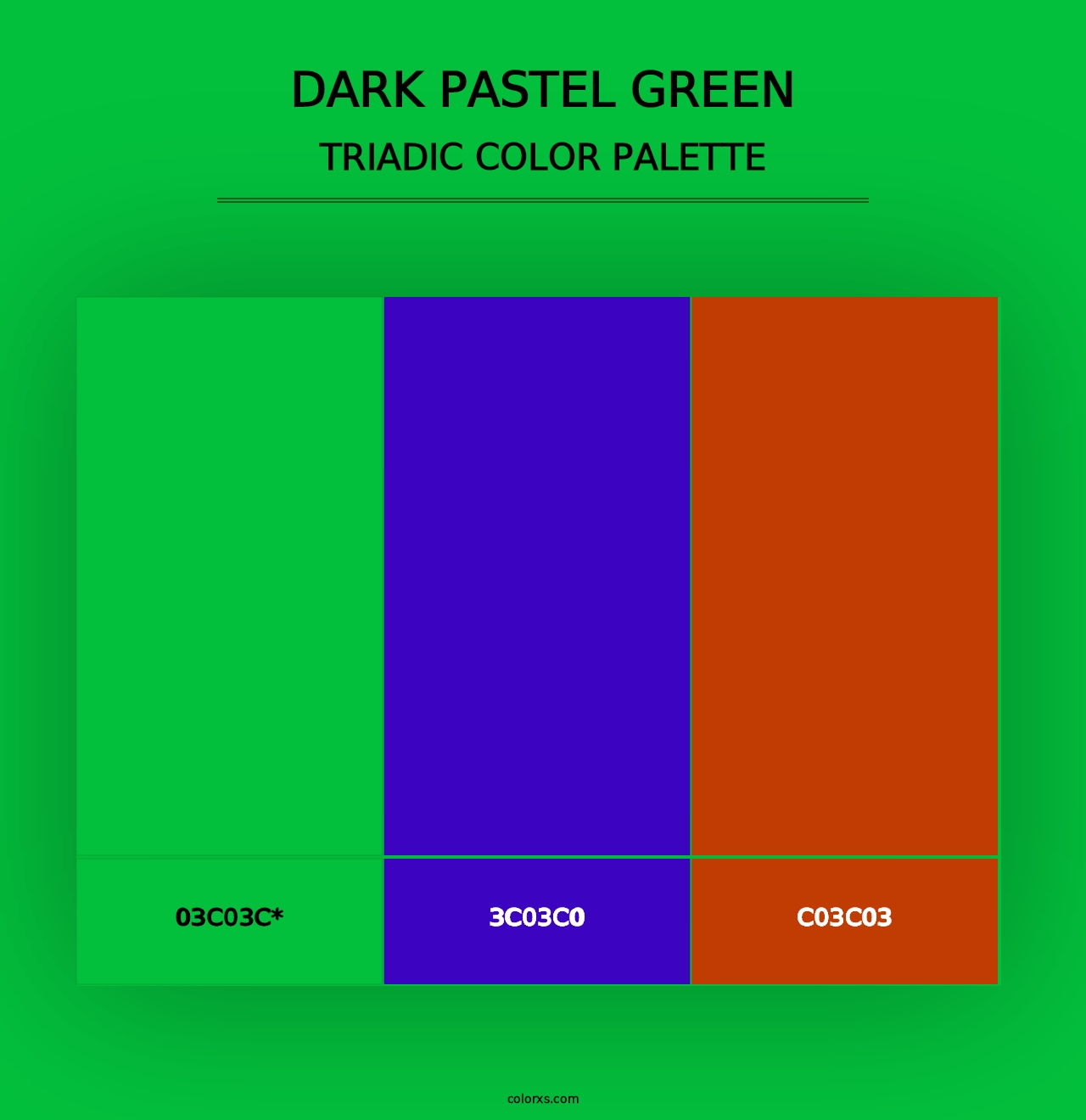 Dark Pastel Green - Triadic Color Palette