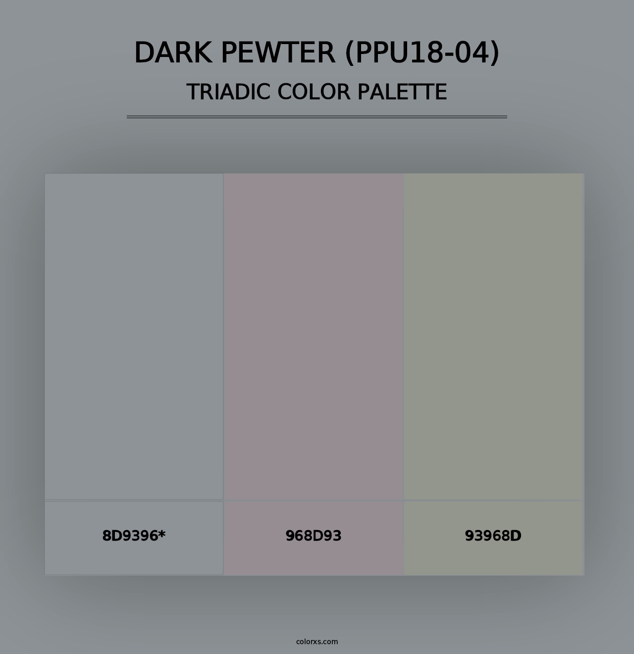 Dark Pewter (PPU18-04) - Triadic Color Palette