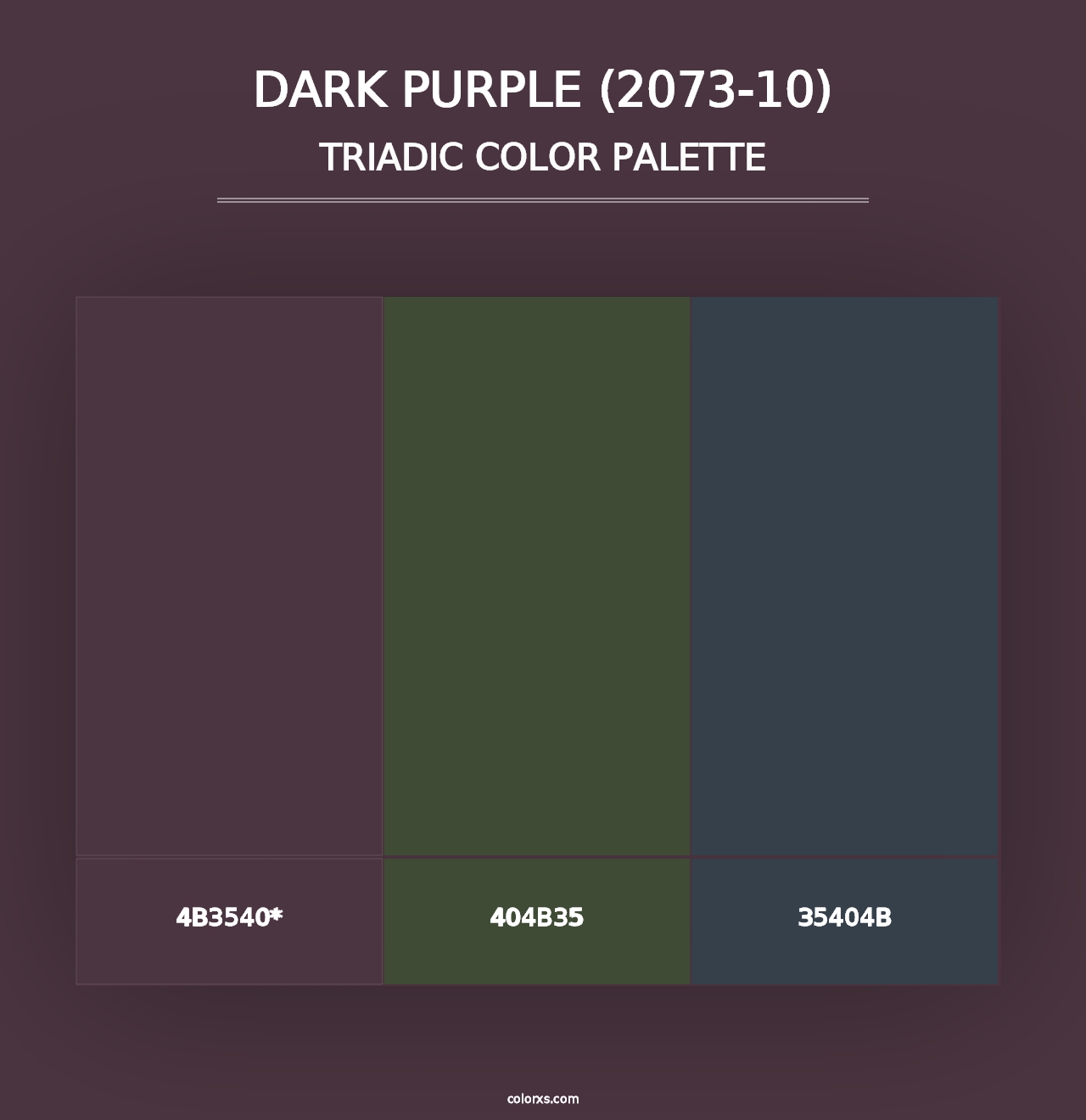 Dark Purple (2073-10) - Triadic Color Palette