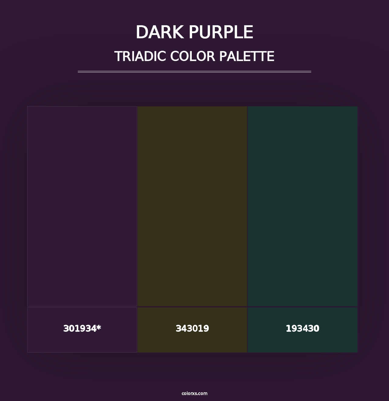 Dark Purple - Triadic Color Palette