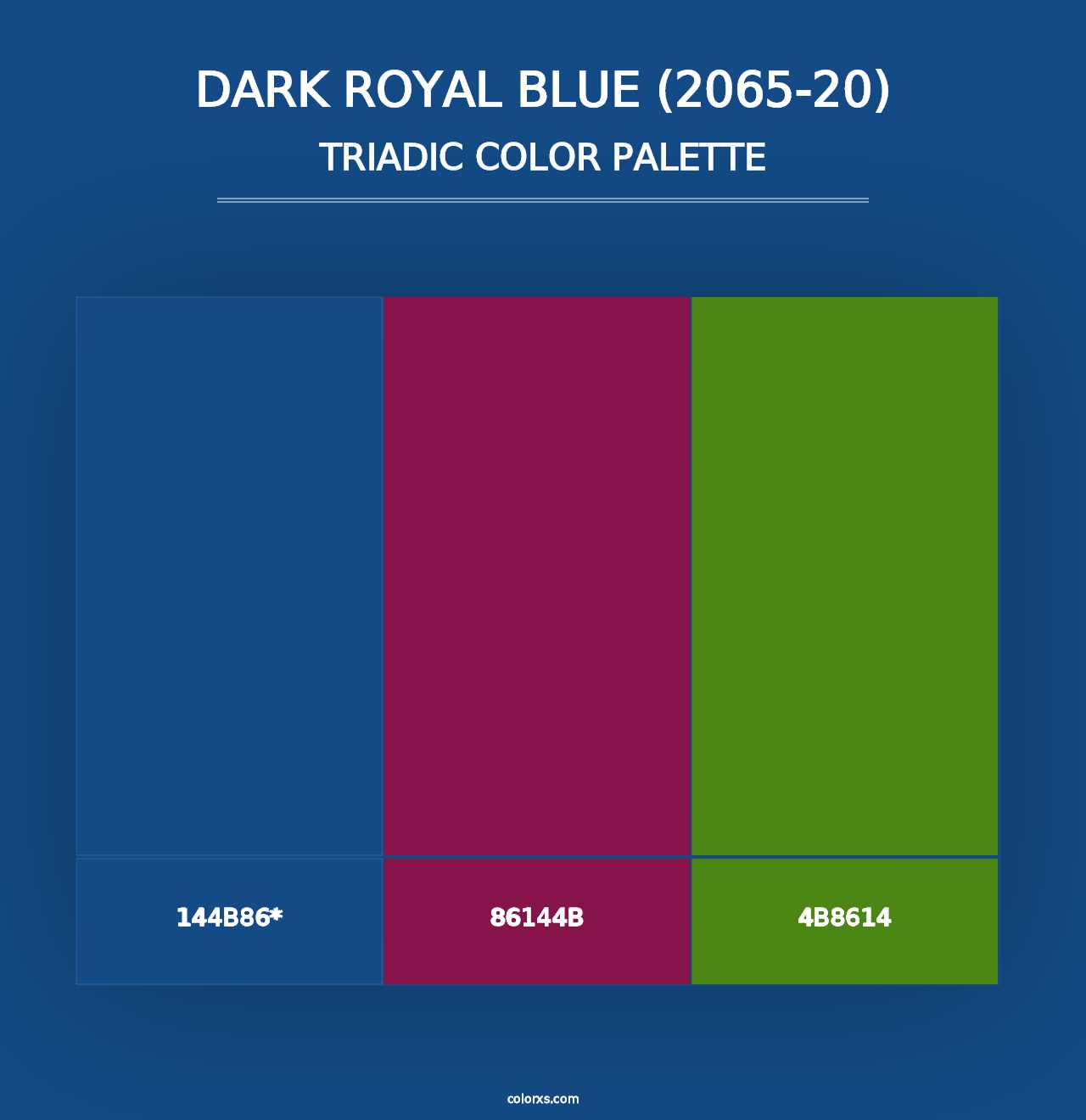 Dark Royal Blue (2065-20) - Triadic Color Palette