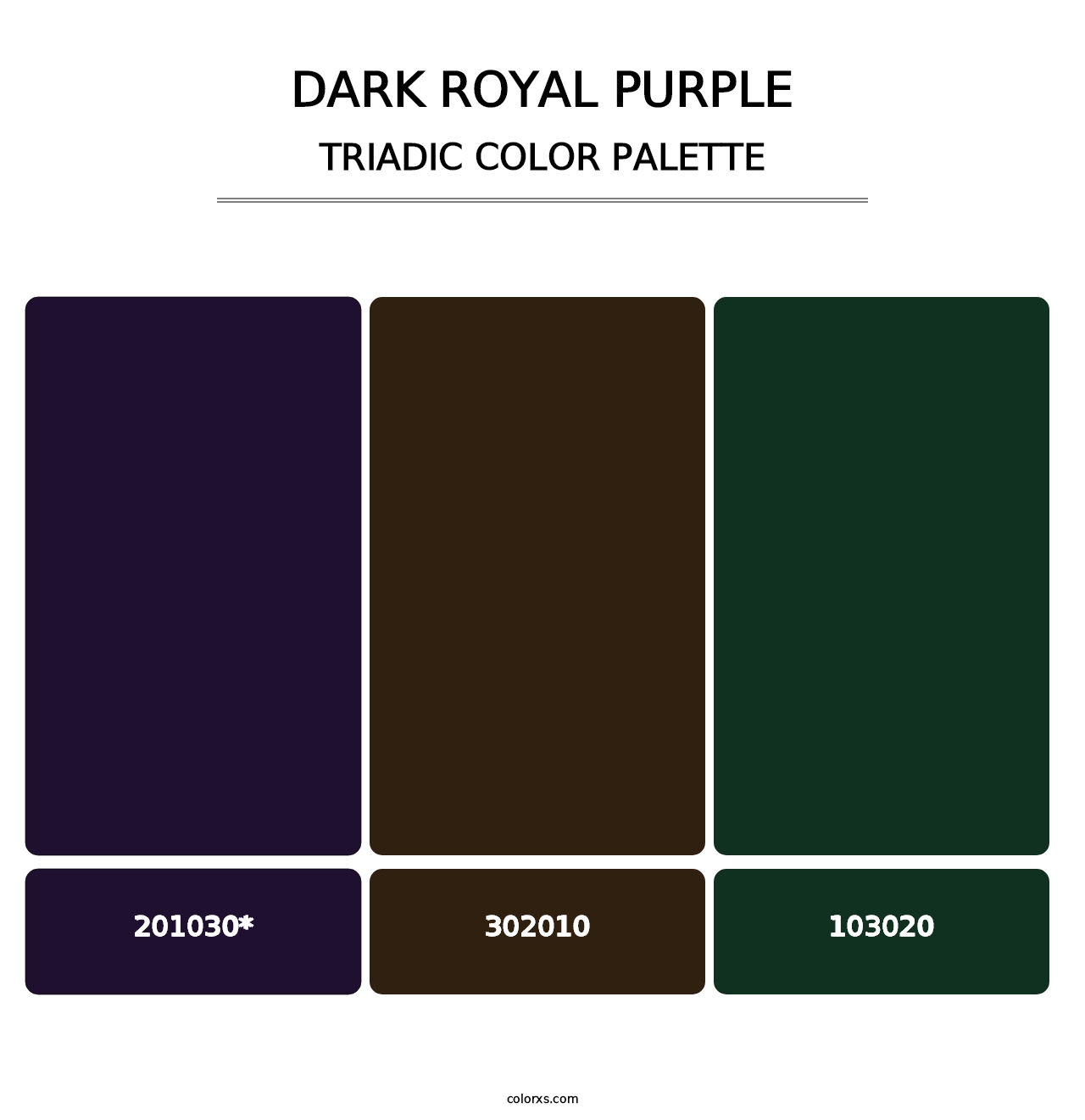 Dark Royal purple - Triadic Color Palette