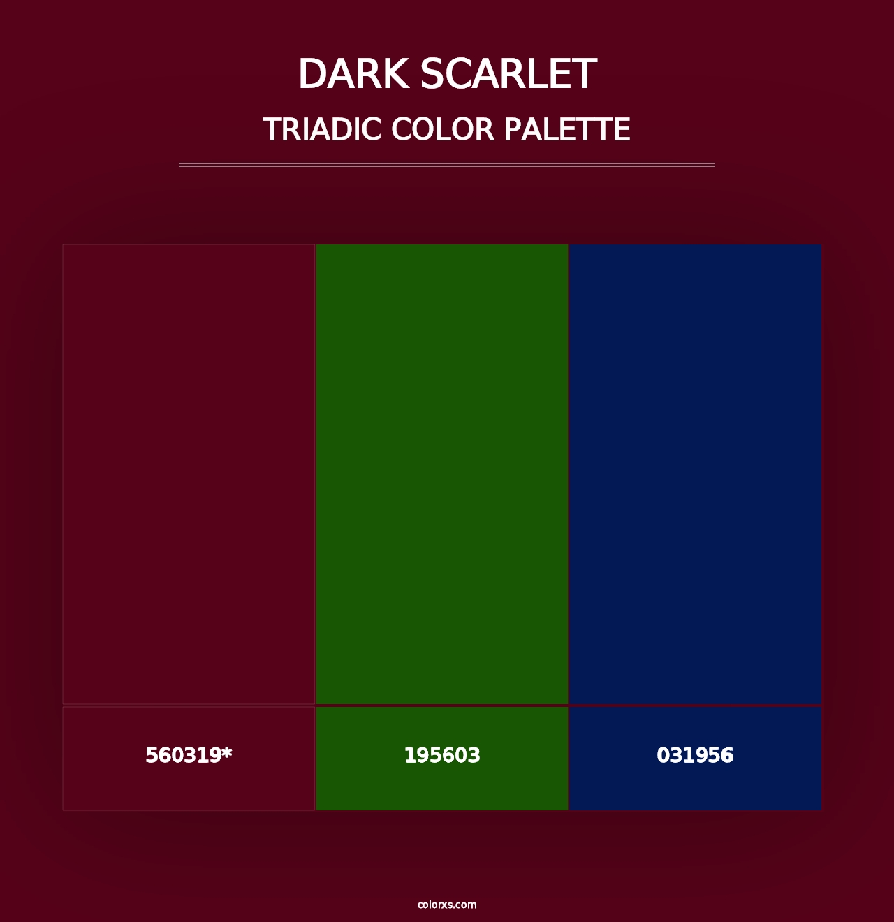 Dark Scarlet - Triadic Color Palette