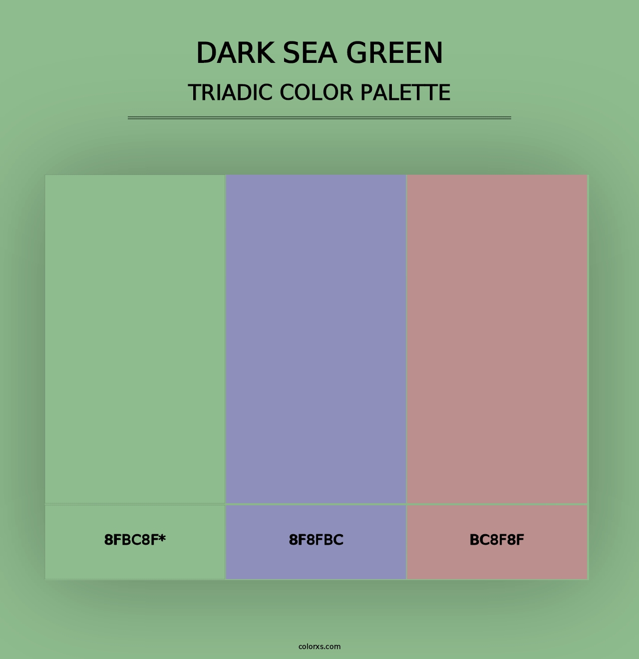 Dark Sea Green - Triadic Color Palette