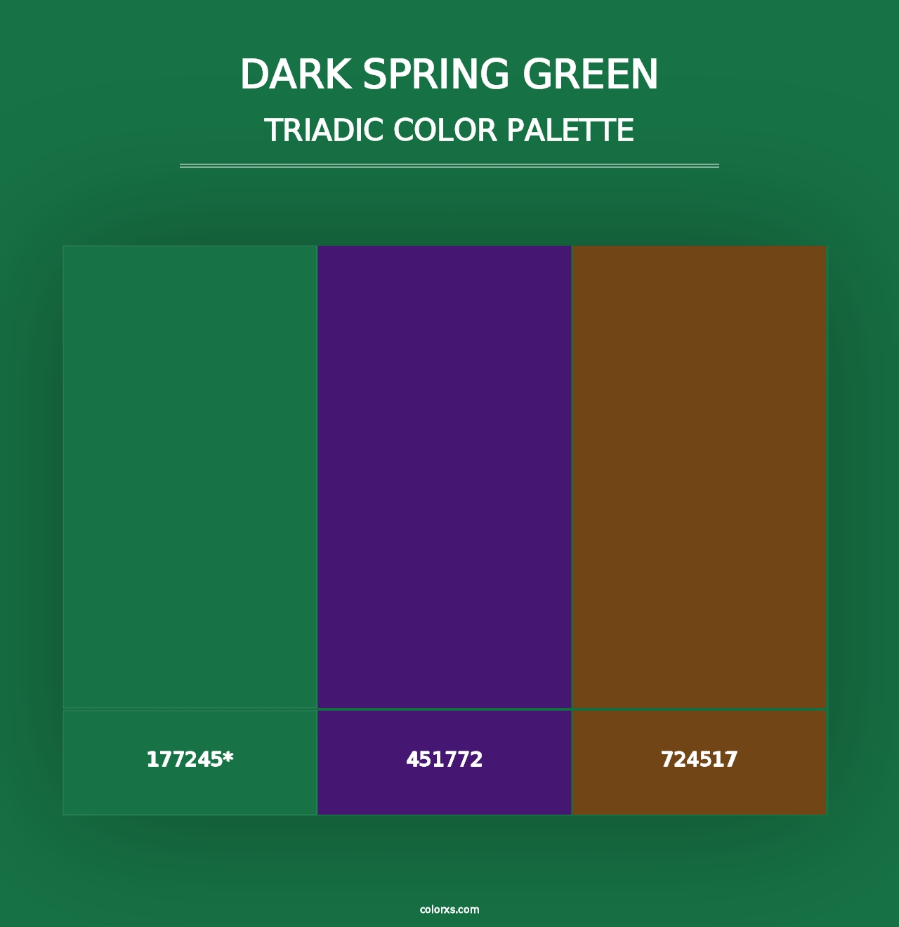 Dark Spring Green - Triadic Color Palette