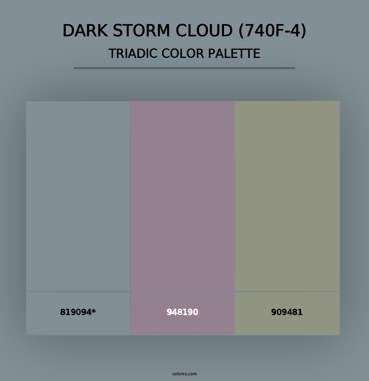 Dark Storm Cloud (740F-4) - Triadic Color Palette