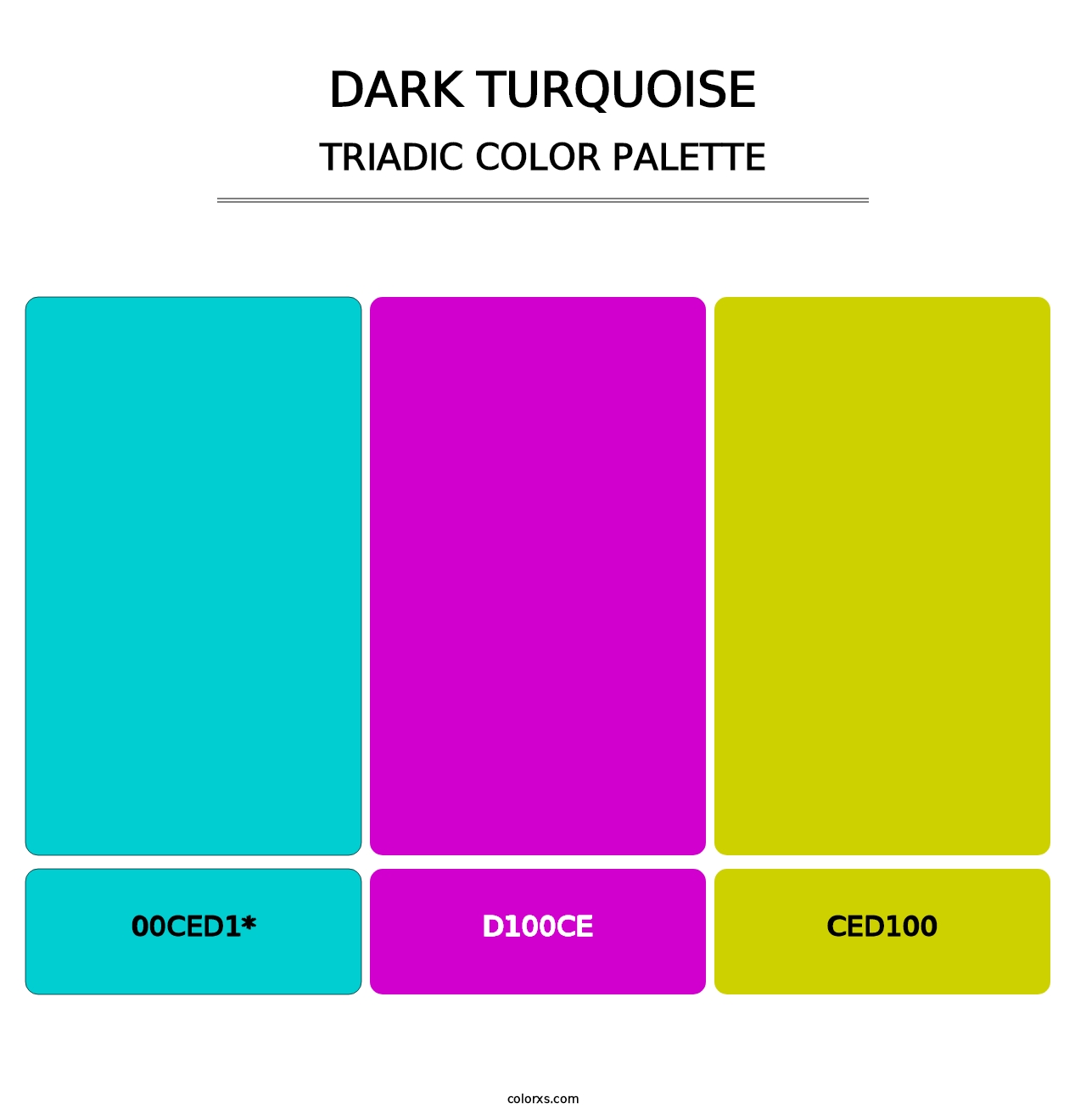 Dark Turquoise - Triadic Color Palette