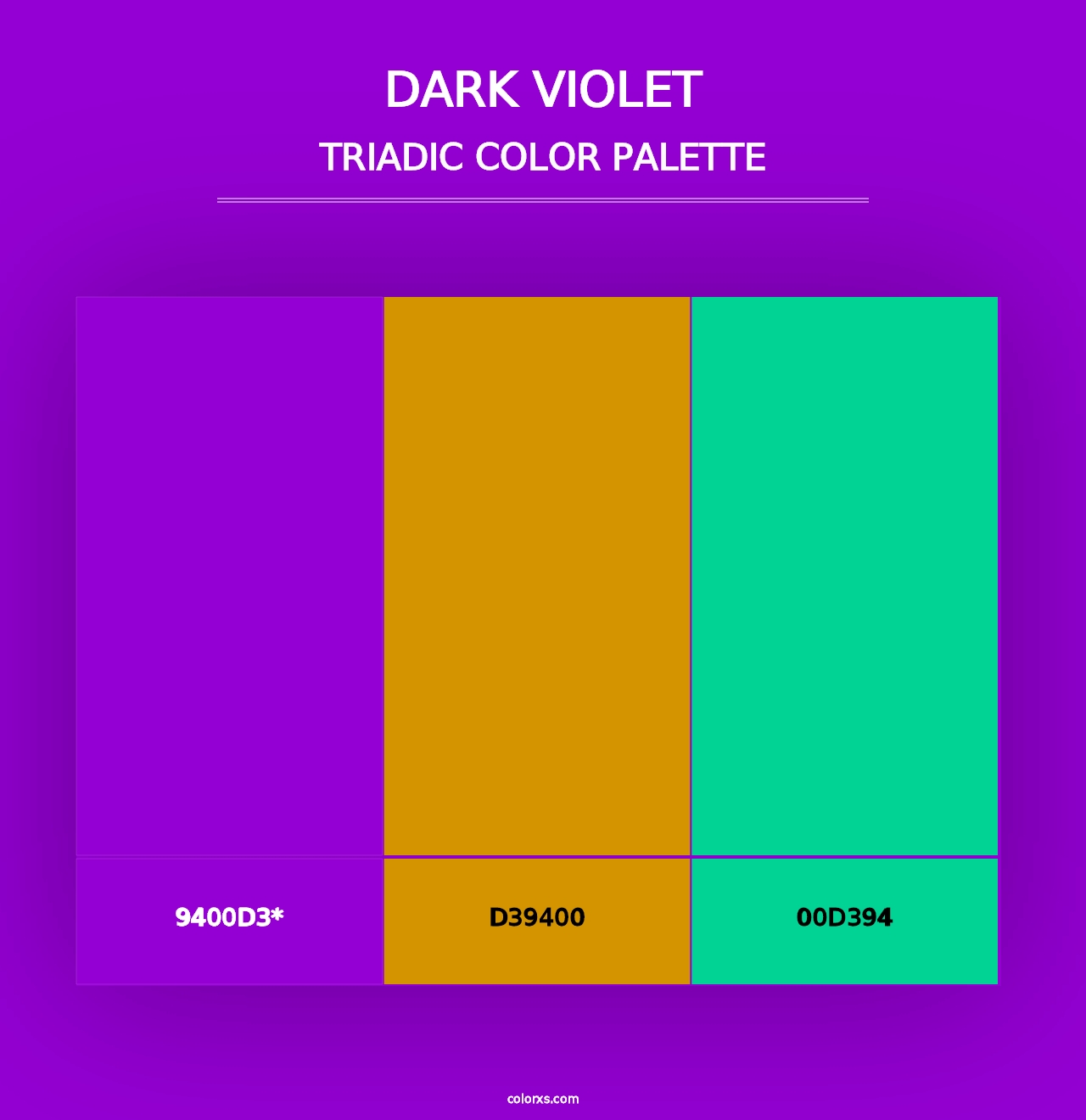 Dark Violet - Triadic Color Palette