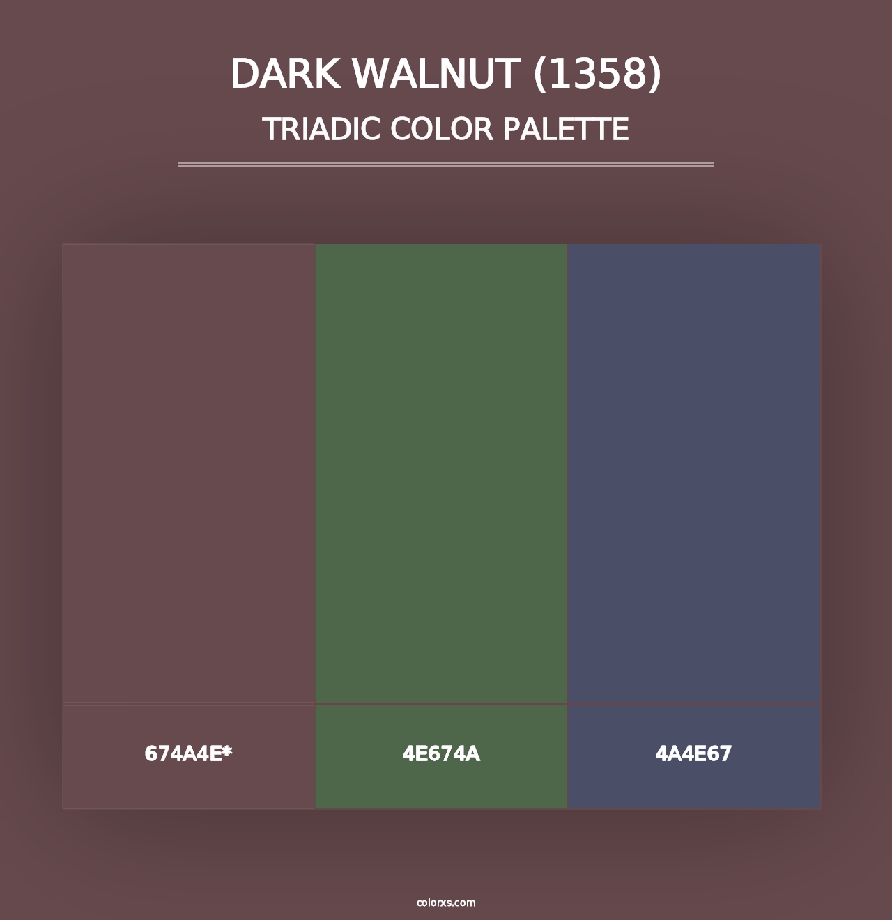 Dark Walnut (1358) - Triadic Color Palette