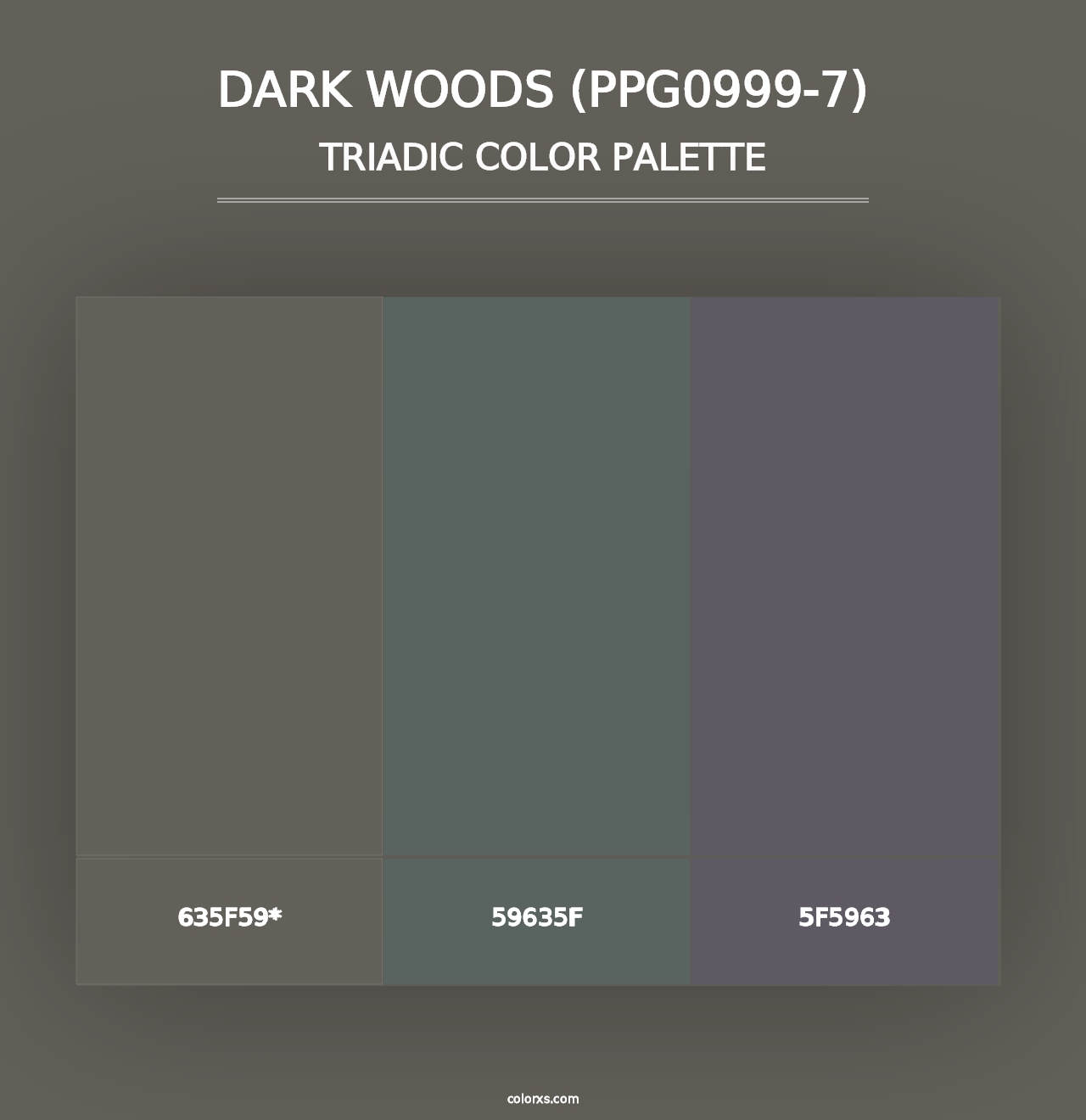 Dark Woods (PPG0999-7) - Triadic Color Palette