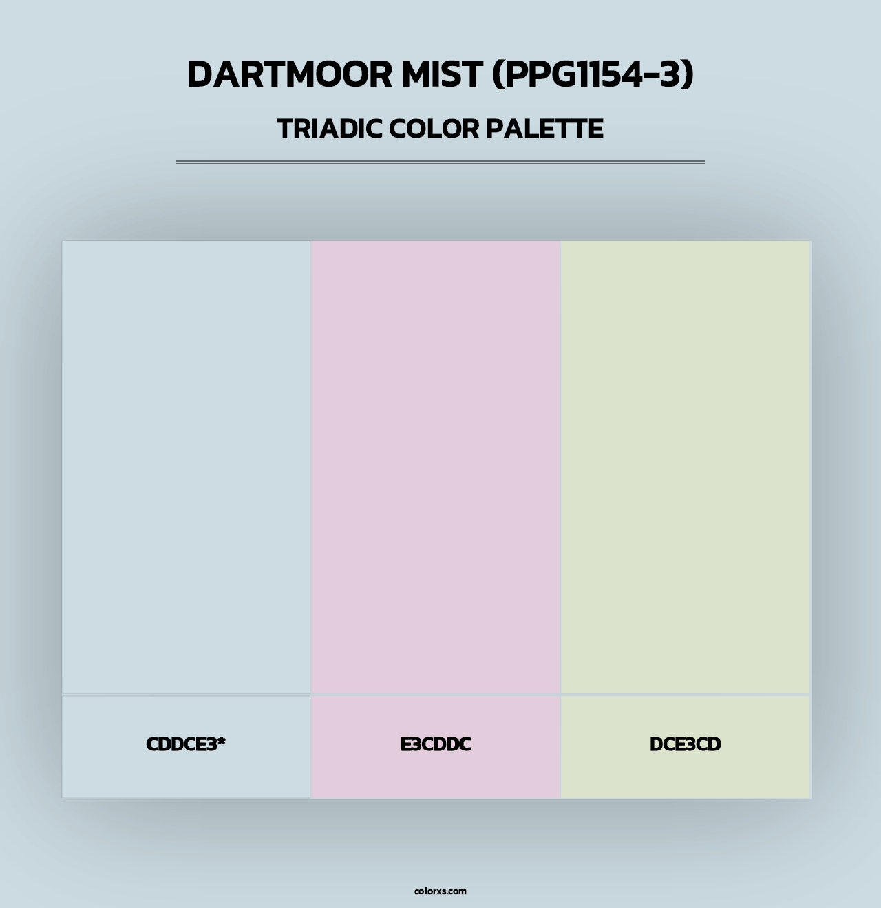 Dartmoor Mist (PPG1154-3) - Triadic Color Palette