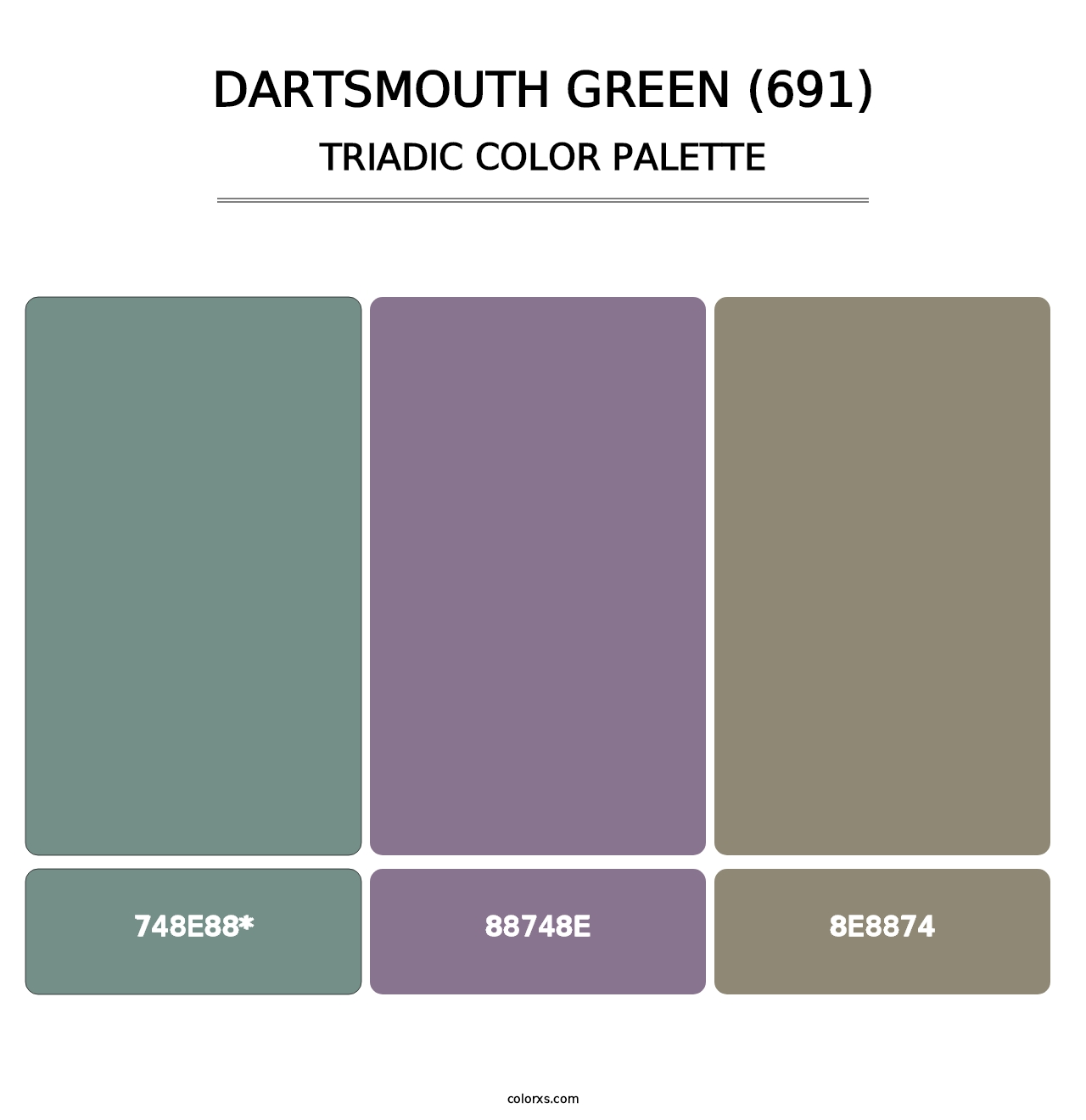 Dartsmouth Green (691) - Triadic Color Palette