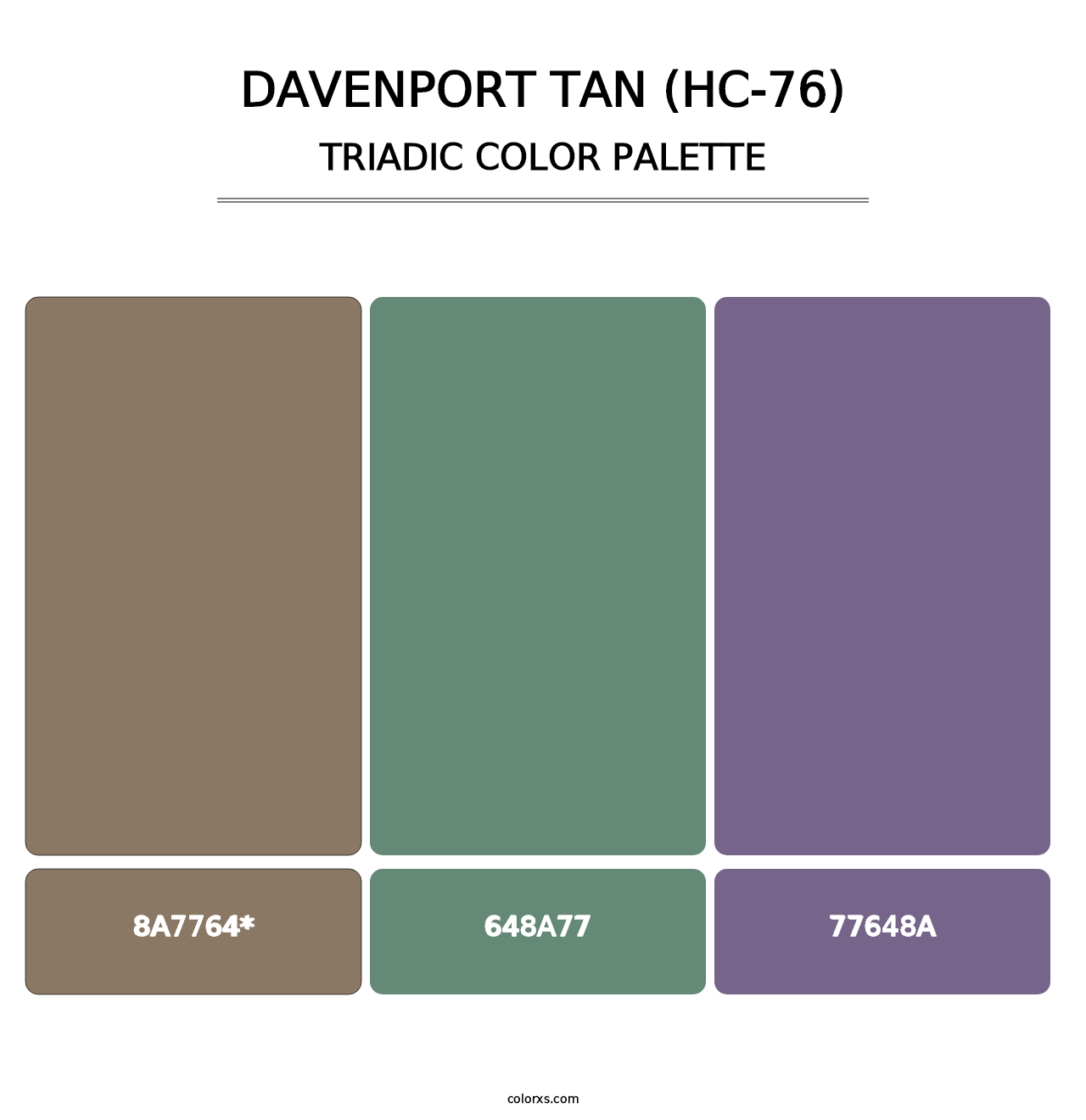 Davenport Tan (HC-76) - Triadic Color Palette