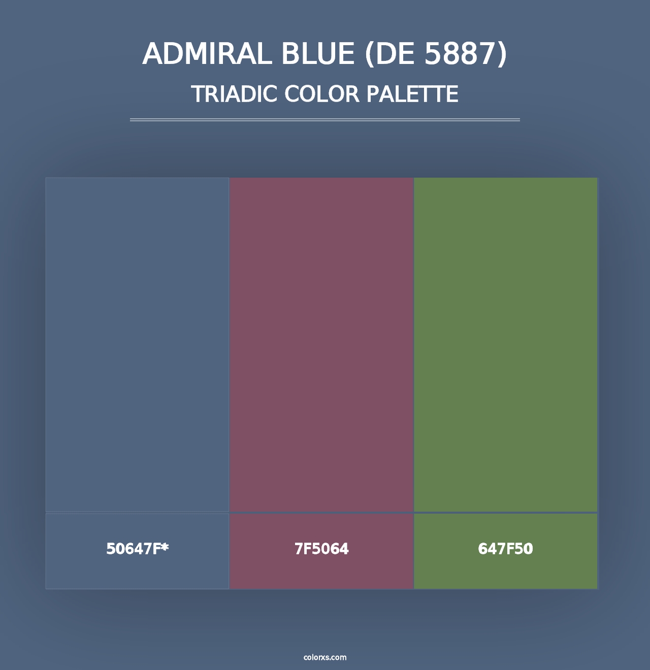 Admiral Blue (DE 5887) - Triadic Color Palette