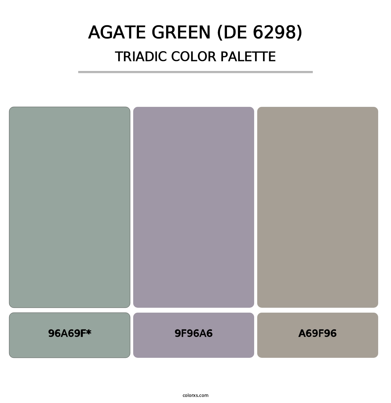 Agate Green (DE 6298) - Triadic Color Palette