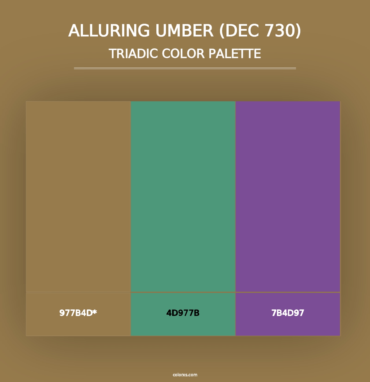 Alluring Umber (DEC 730) - Triadic Color Palette