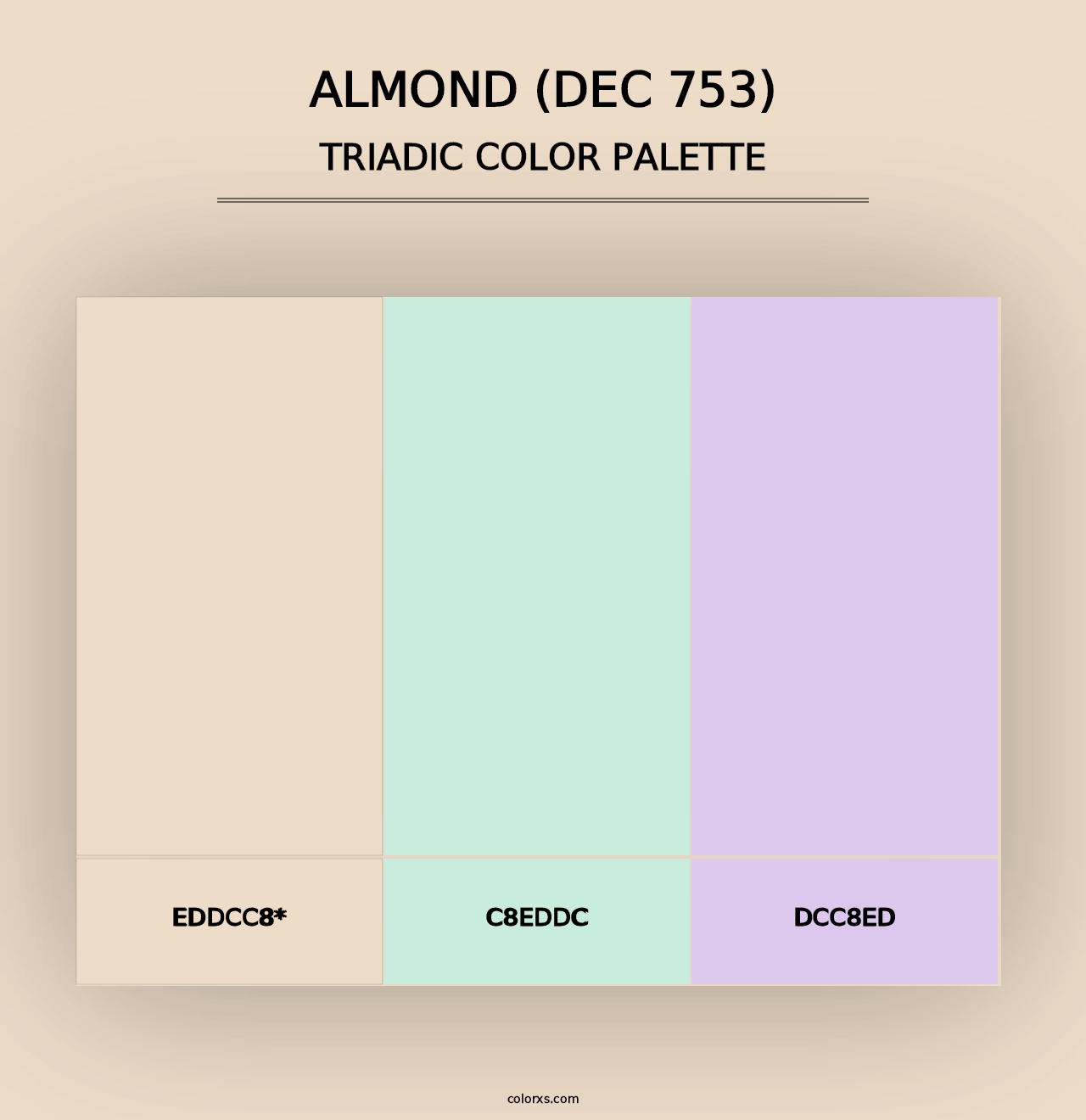 Almond (DEC 753) - Triadic Color Palette