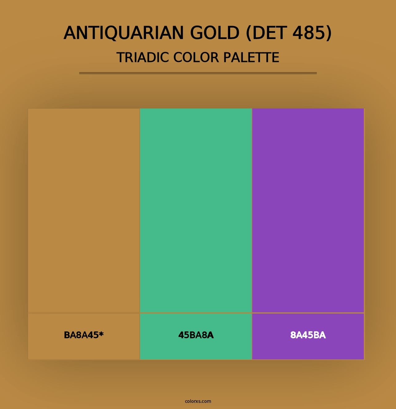 Antiquarian Gold (DET 485) - Triadic Color Palette